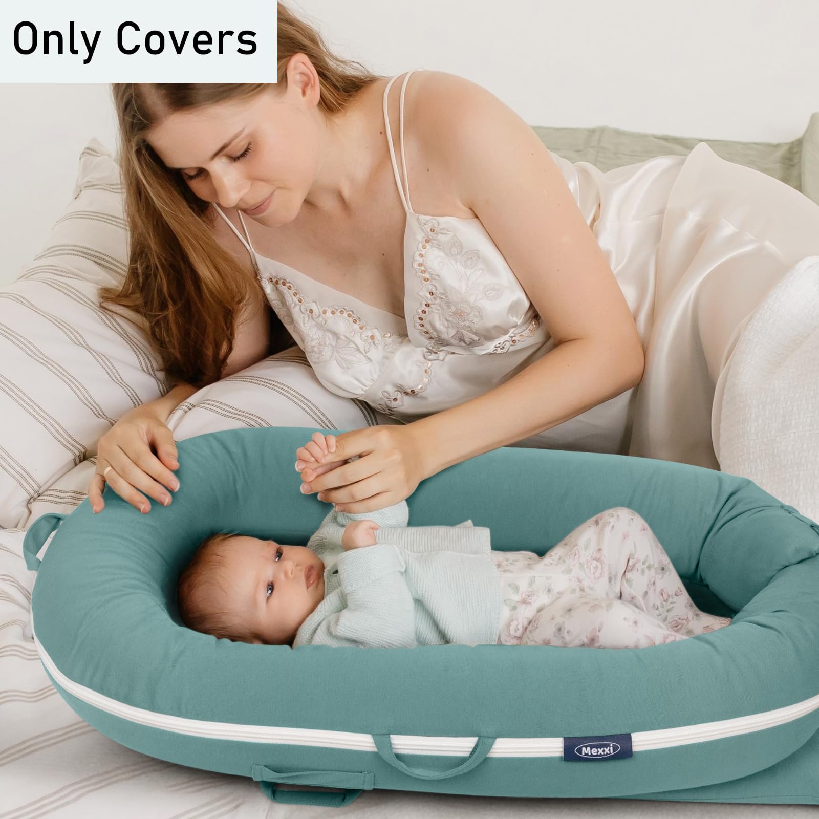 MEXXI organic replacement cover DockATot Sage Green waterproof pad compatibility for spill protection