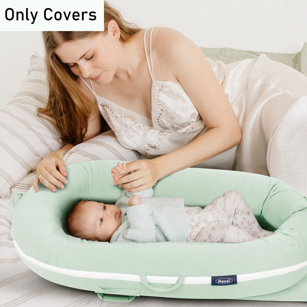 MEXXI Pistacho Green cover emphasizes hypoallergenic fabric and comfort