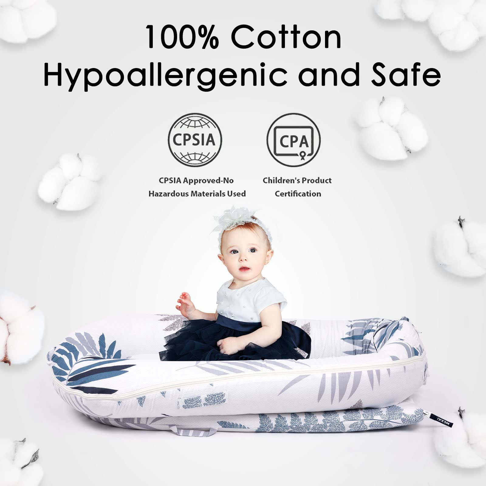 MEXXI replacement cover hypoallergenic fabric protects baby skin.