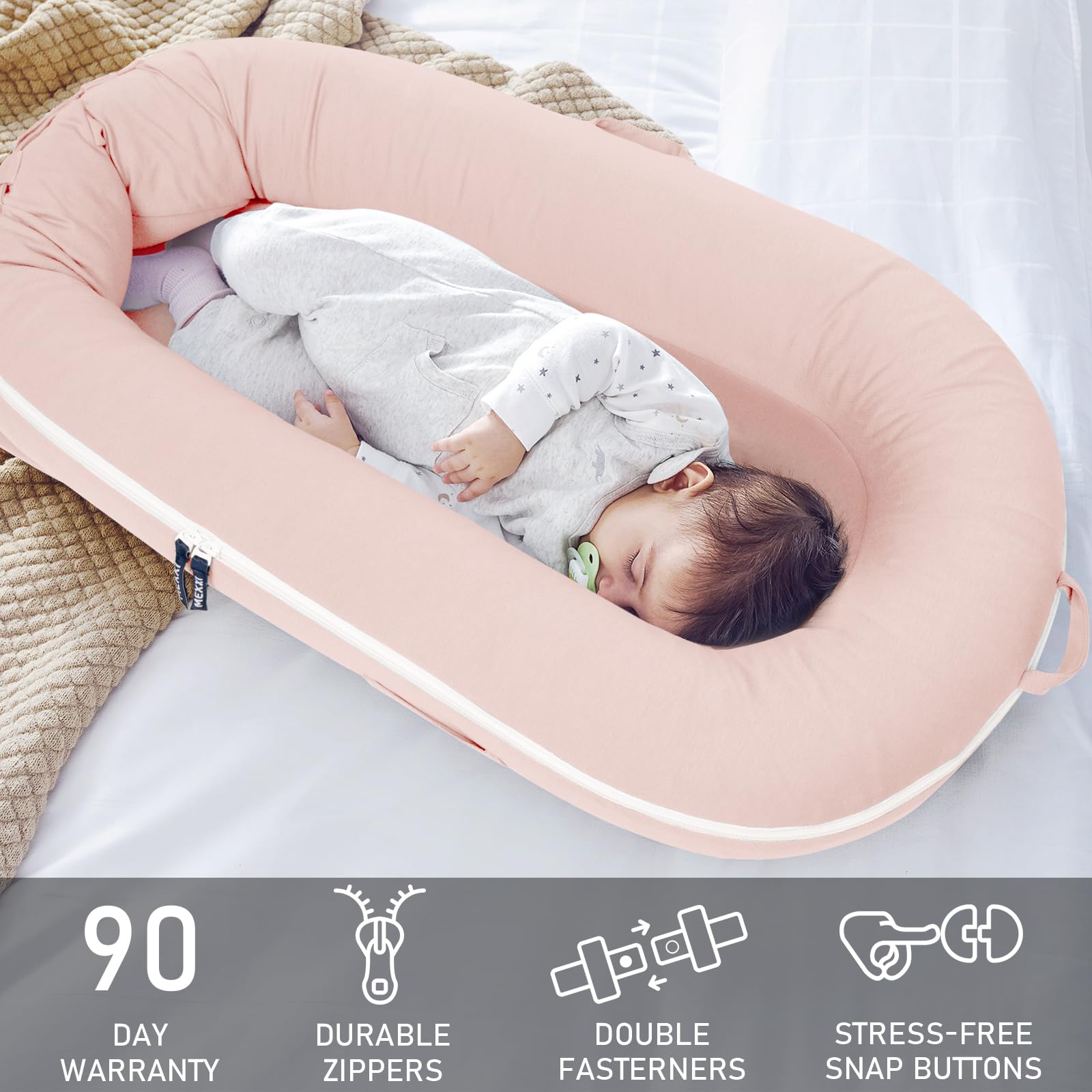 MEXXI waterproof pad view with cover baby pink emphasizes leak protection pairing