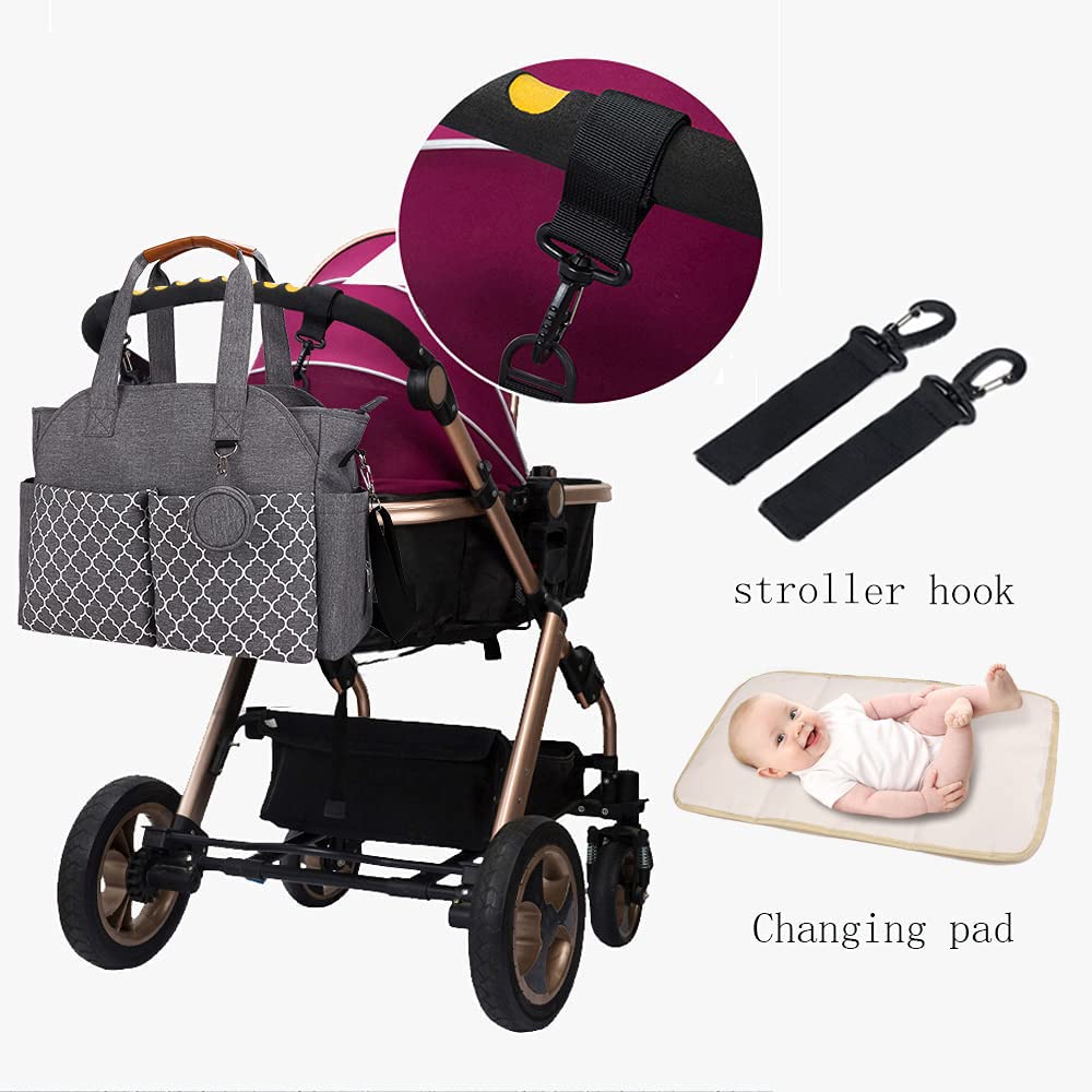 MEYTEILAY diaper bag tote pink multiple pockets keep items organized
