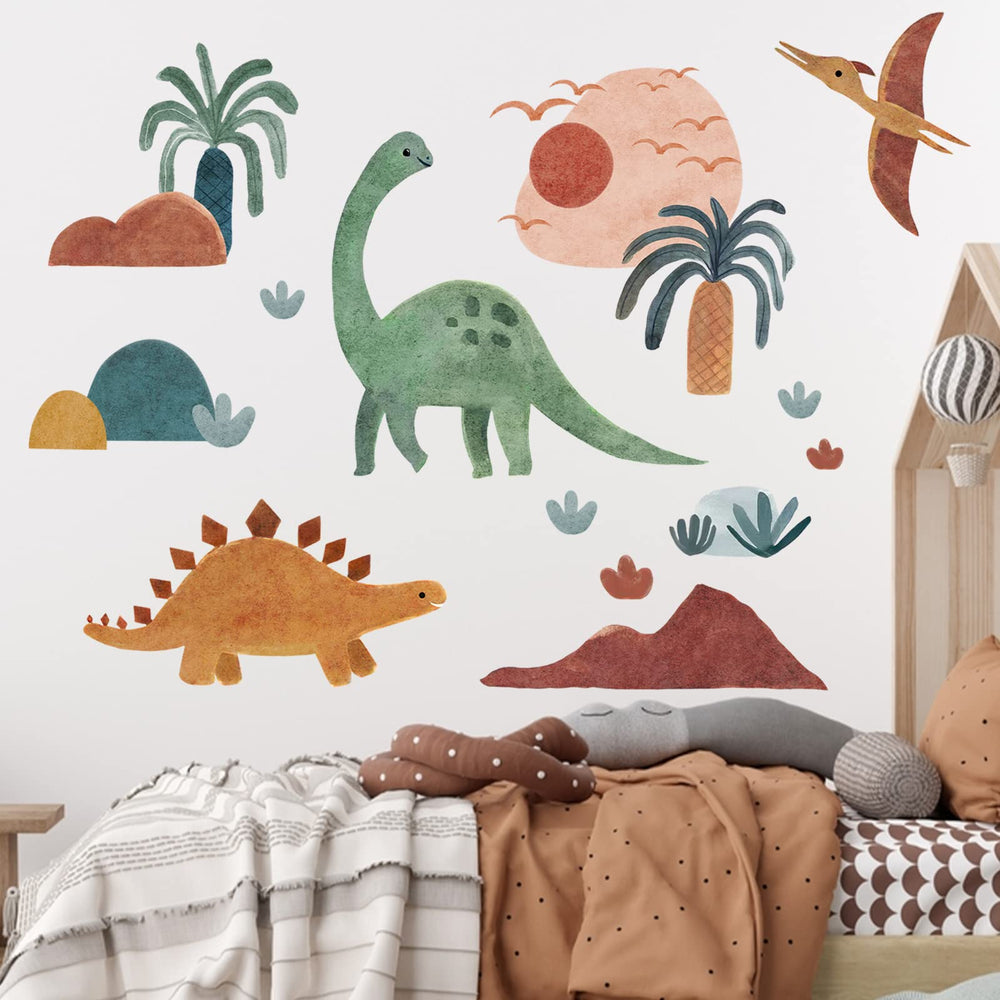 Mfault Boho Dinosaur Wall Decal surface placement works on walls, glass, or furniture