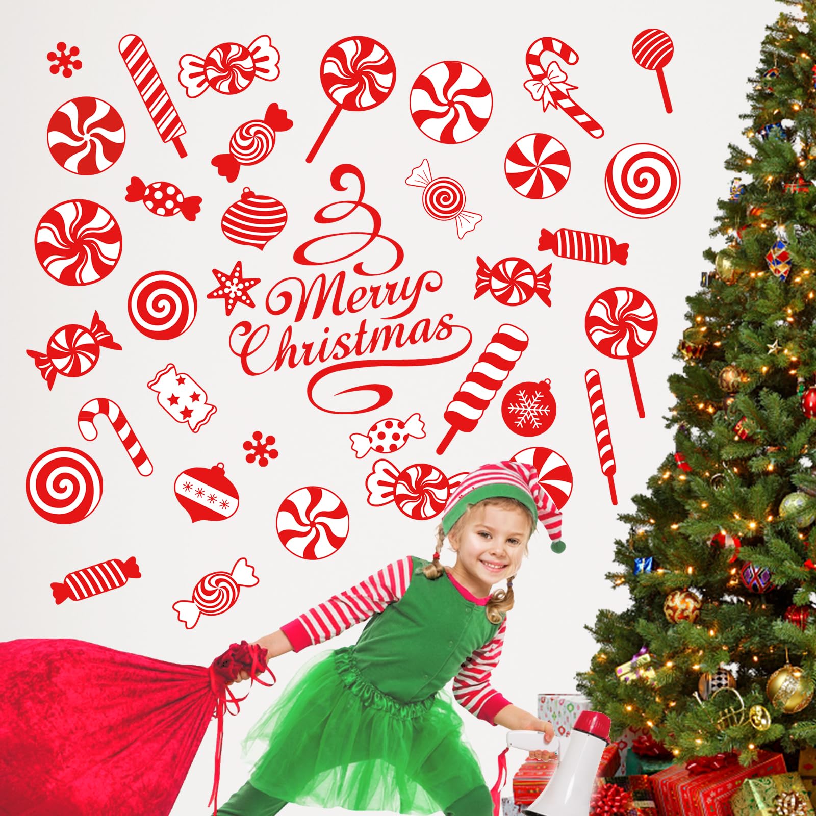Mfault Xmas candy cane lollipop decor for a cozy living-room vibe.