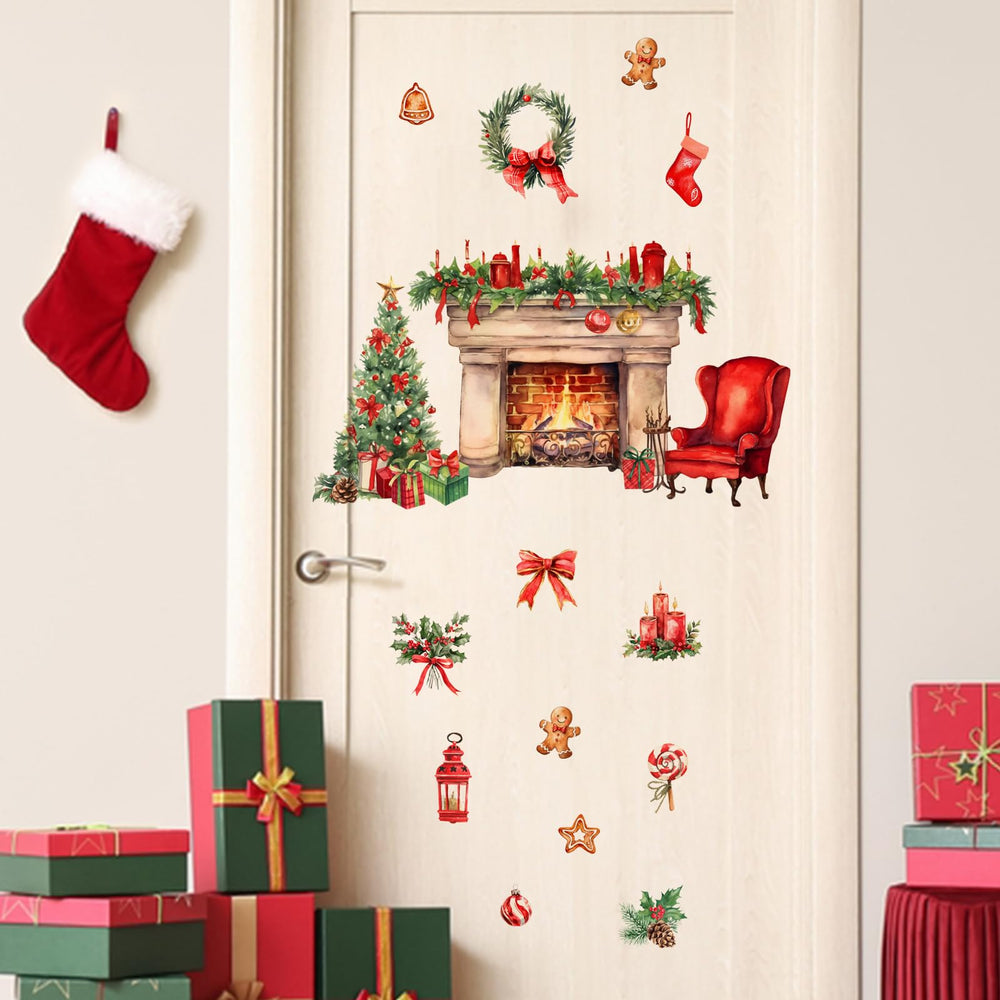 Mfault Candy stockings wall decal provides charming kitchen accents for holidays.
