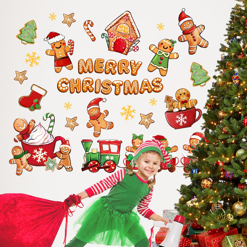 Mfault Christmas train wall sticker adds whimsy to living rooms or kids' spaces.