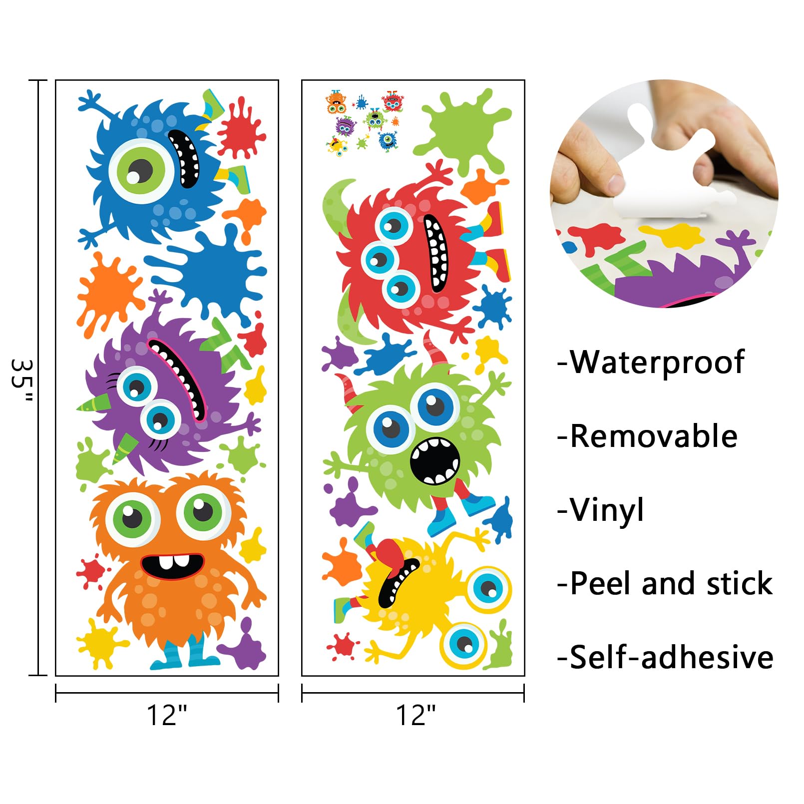 Mfault colorful paint-splatter wall stickers brighten playrooms with vibrant, mess-friendly decor.