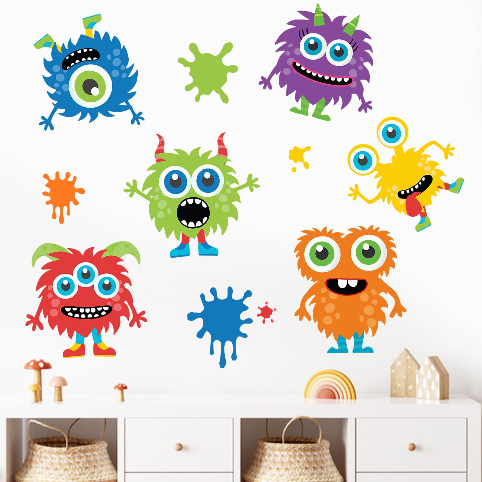 Mfault cute monster wall decal for nursery walls adds playful charm and easy decoration.