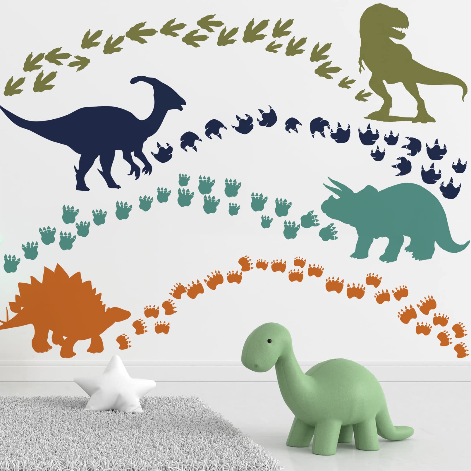 Mfault dinosaur footprints wall decal brightens nursery walls with playful tracks