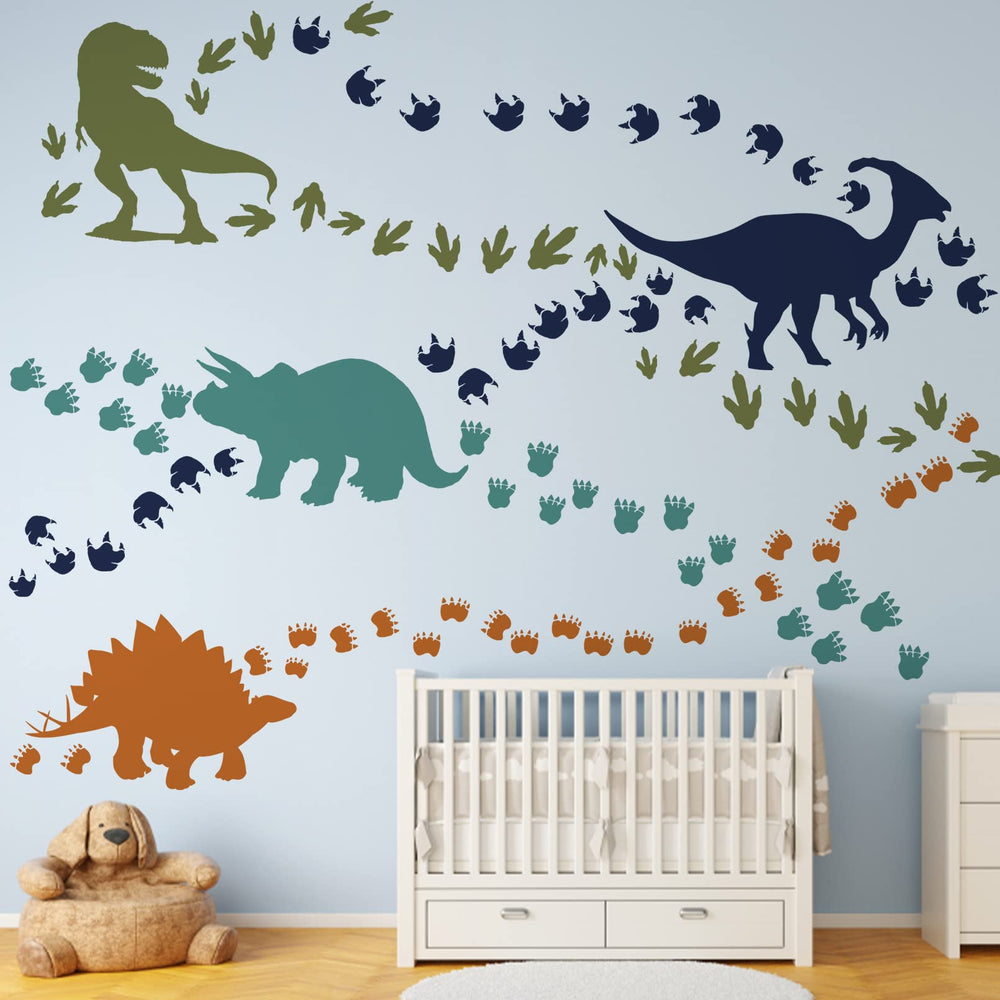 Mfault dinosaur footprints wall decals are removable enabling flexible decor in playrooms and classrooms