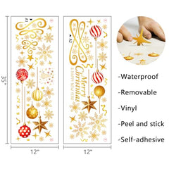 Mfault gold Xmas ornament balls decals brighten the living room with holiday charm