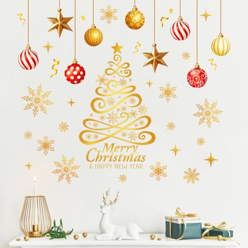 Mfault golden stars wall decals create a festive sparkle on windows
