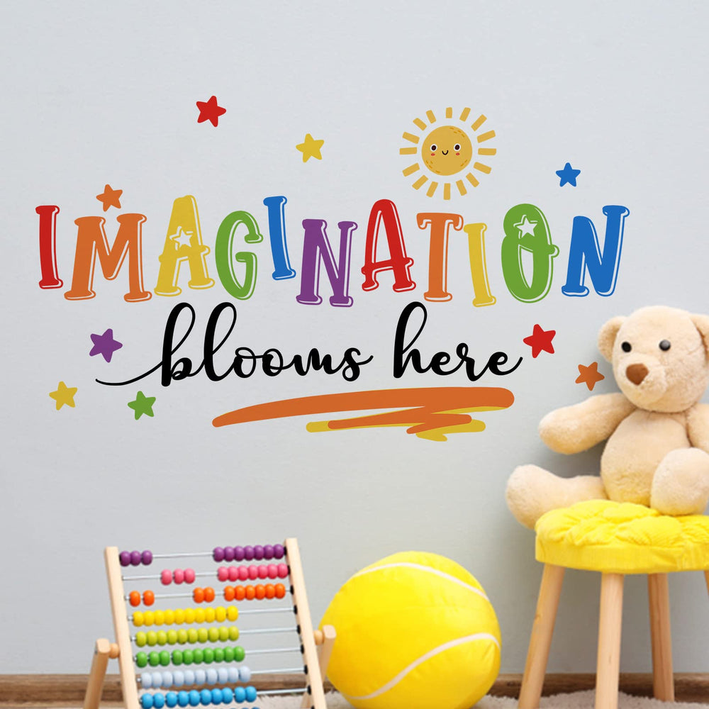 Mfault Imagination Blooms Here durable semi-gloss vinyl stands up to year-round use