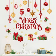 Mfault Merry Christmas Balls Wall Decals kitchen decor adds festive charm