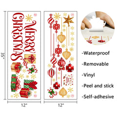 Mfault Merry Christmas Balls Wall Decals peppermint candy cane accents for Xmas vibe