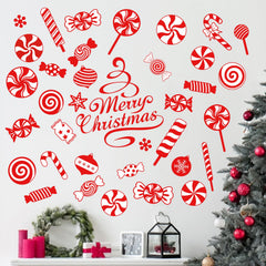 Mfault Merry Christmas peppermint wall decal pack for festive, easy DIY decor.