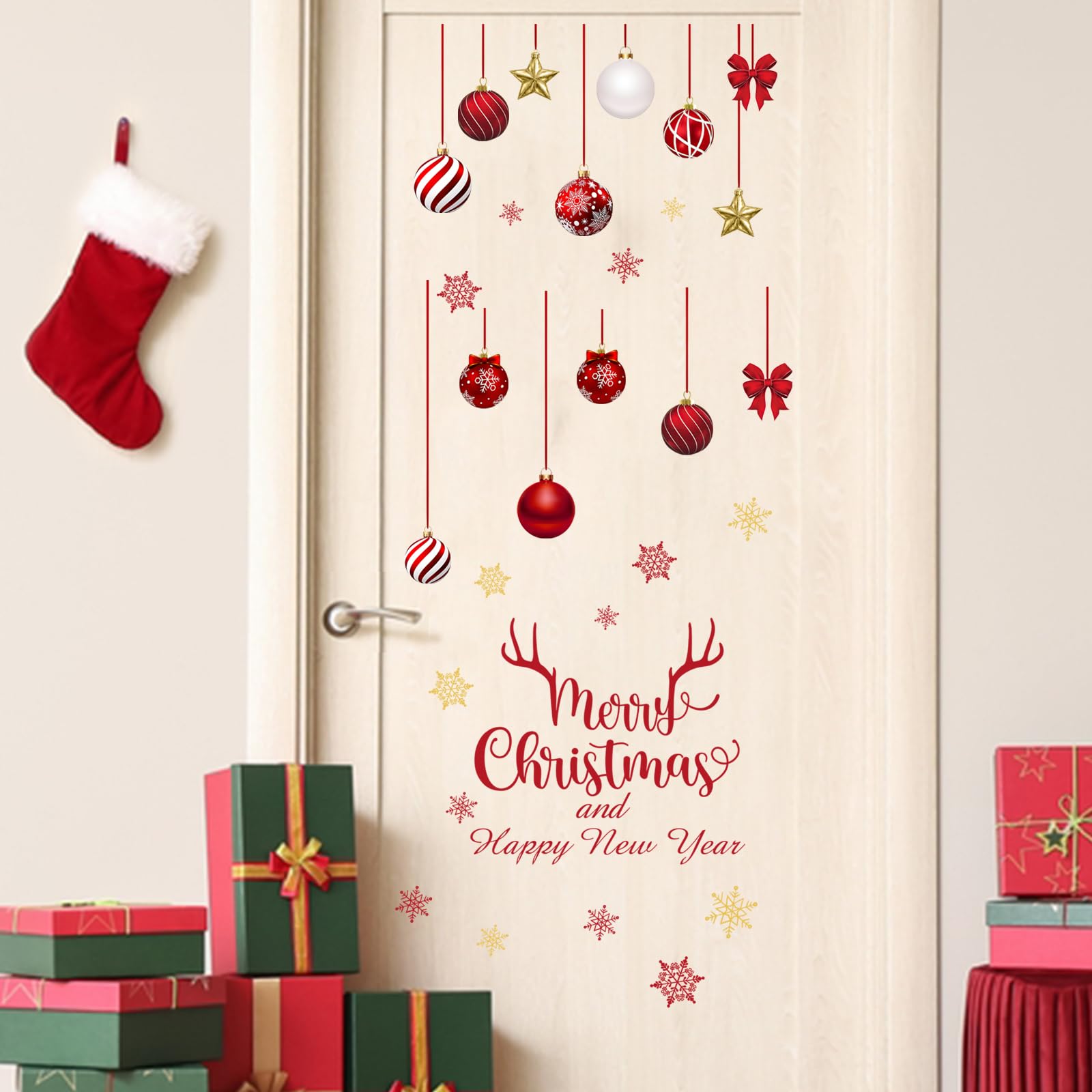 Mfault decals in a kitchen or cafe setting for holiday ambiance
