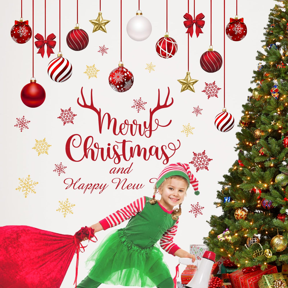 Mfault stars and bow decals create a playful holiday accent on walls