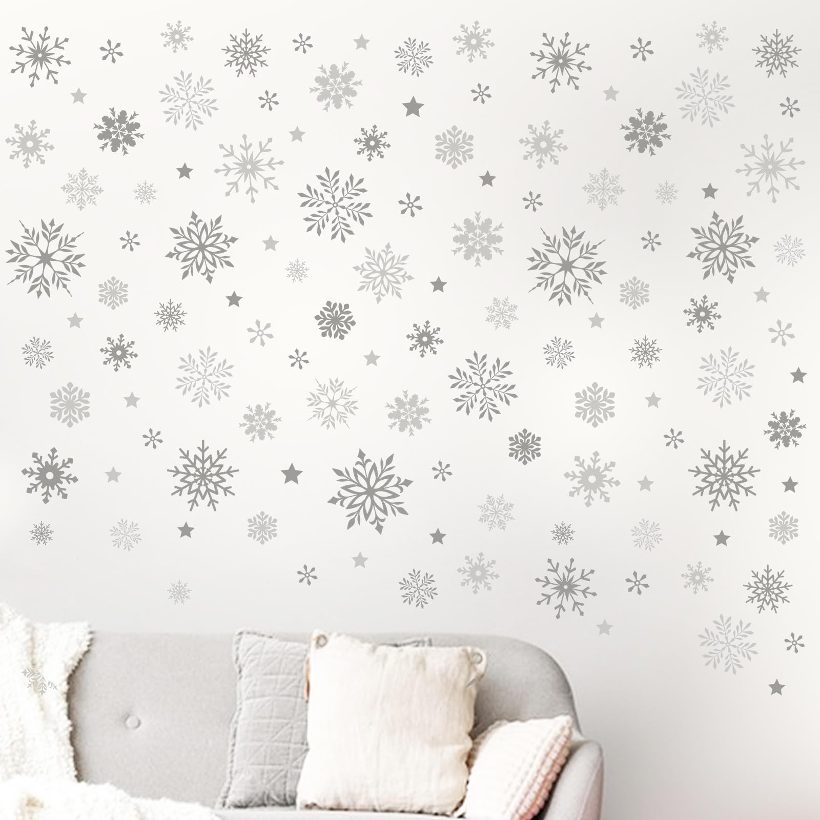 Mfault nursery snowflake vinyl wall decal ideal for playful kids spaces