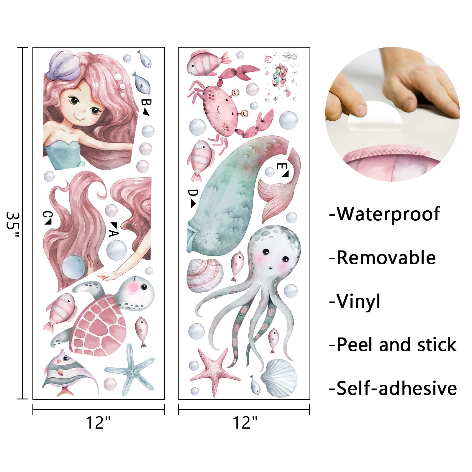 Mfault ocean-creatures-nursery-wall-stickers-turtles enhance learning corners with friendly marine characters