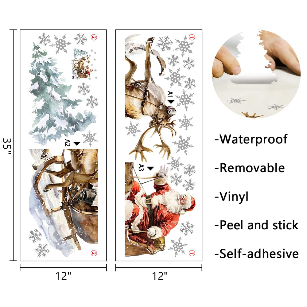 Mfault Reindeer wall sticker enhances the living room with seasonal charm