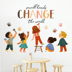 Mfault small hands wall decal quote for inspiring, easy-to-install classroom or nursery.
