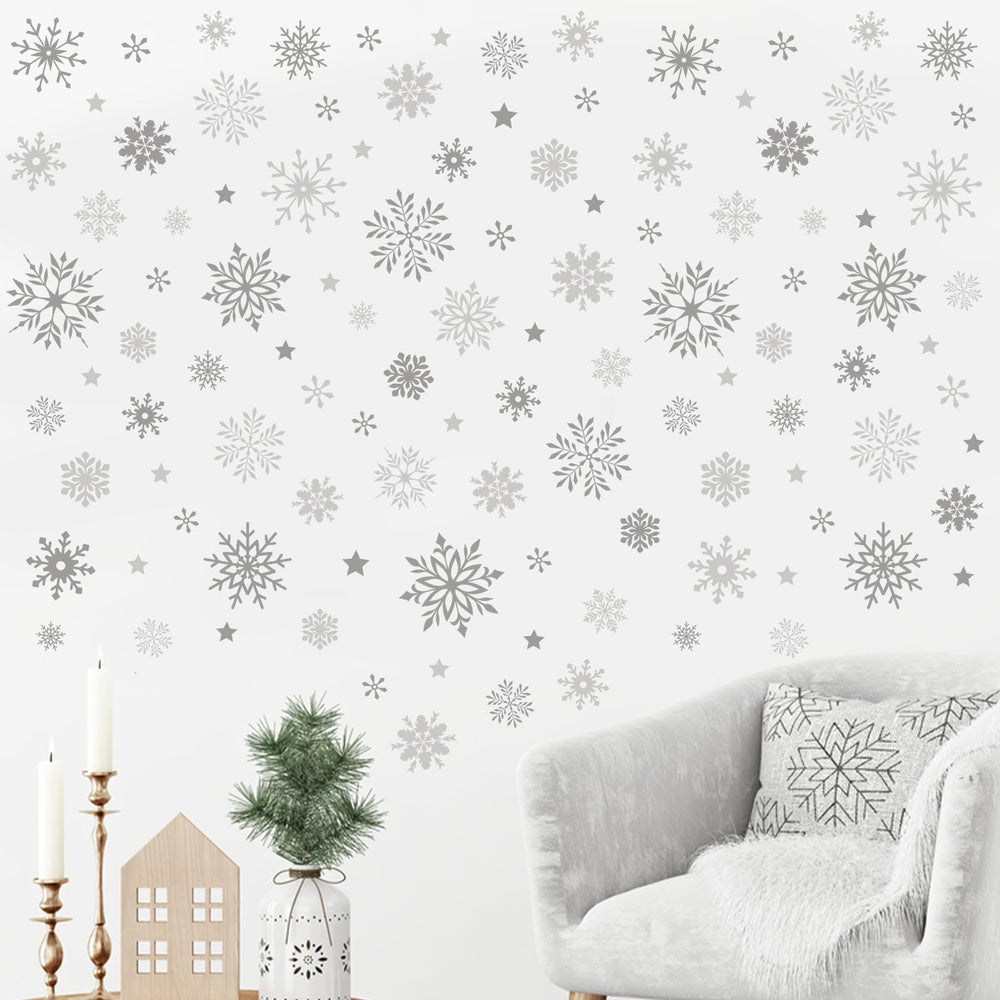 Mfault snowflake sticker living room wall decor enhances festive ambience