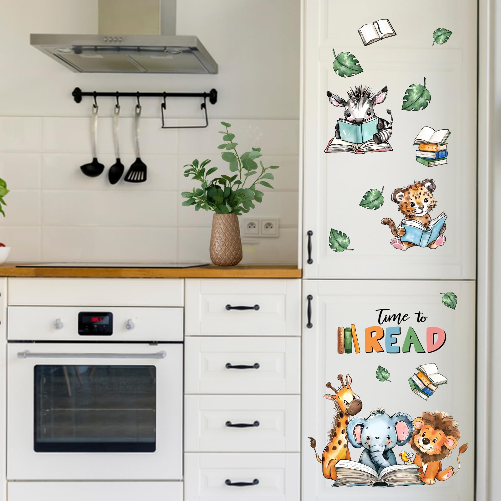 Mfault cheetah-books-decor wall decals add playful charm to kid's room