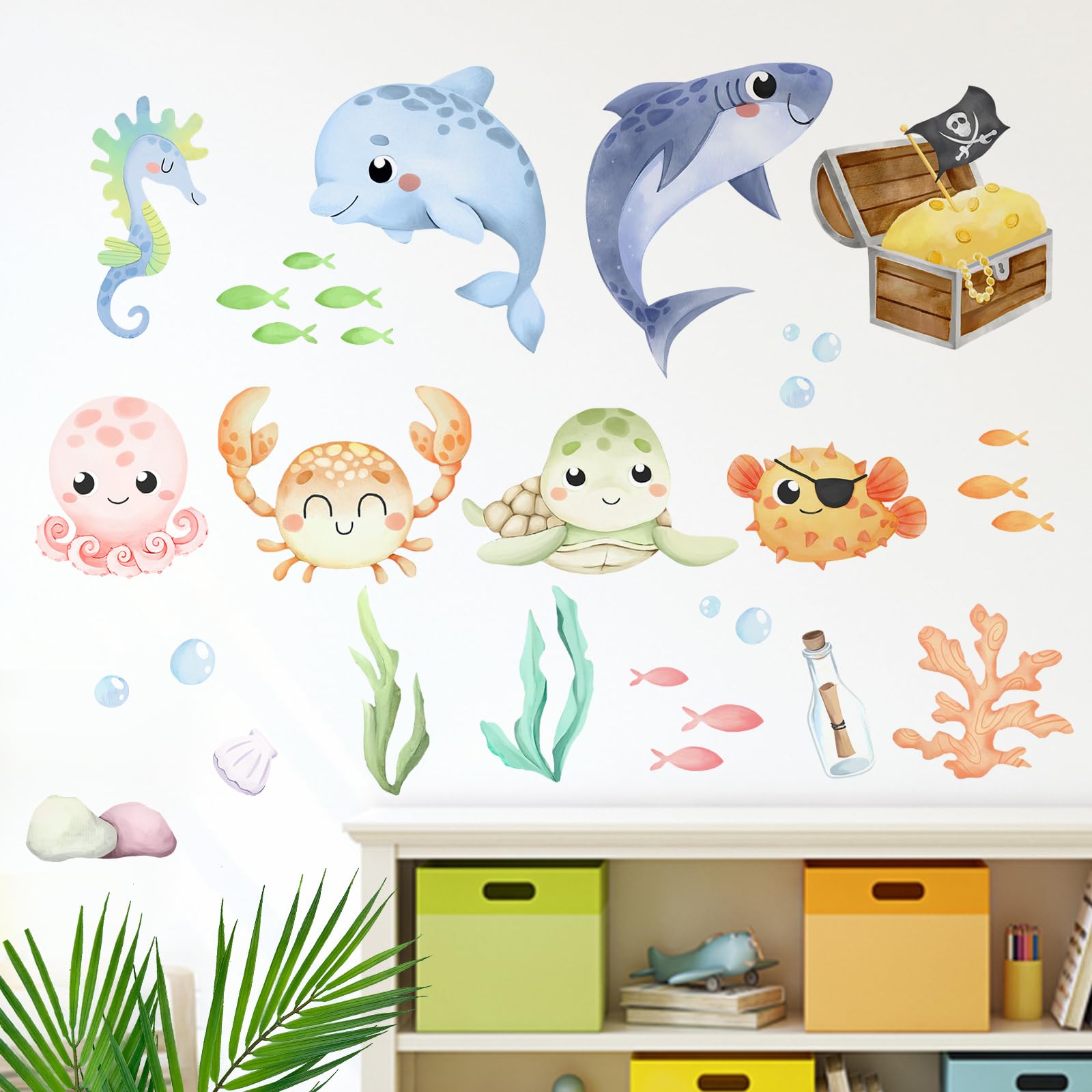 Mfault Under The Sea coral-reef-pattern decal injects color and depth into nurseries.