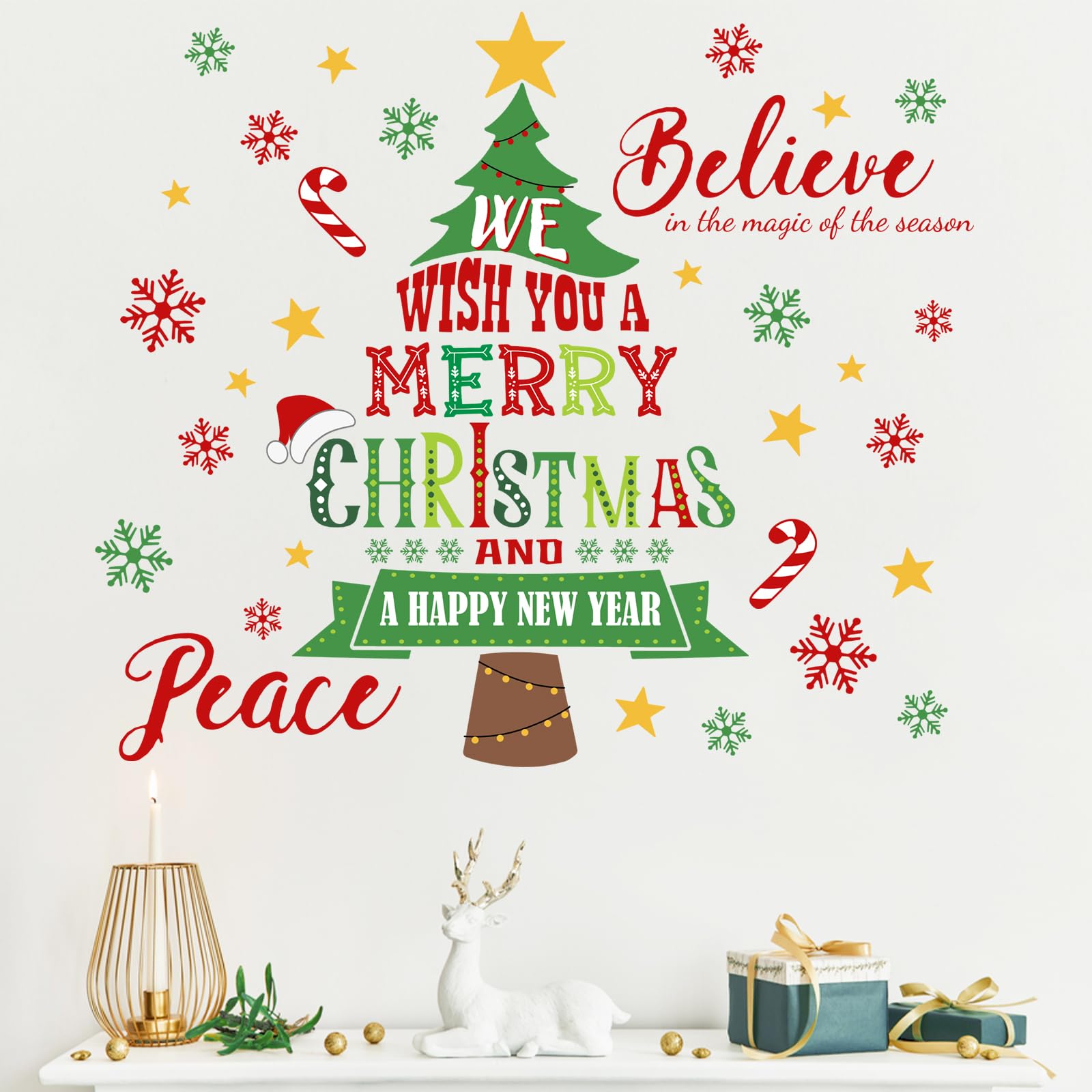 Mfault wall decal candy canes pattern creates sweet focal points in dining or foyer.