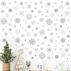 Mfault winter grey snowflake wall decal two sheets for flexible seasonal decor