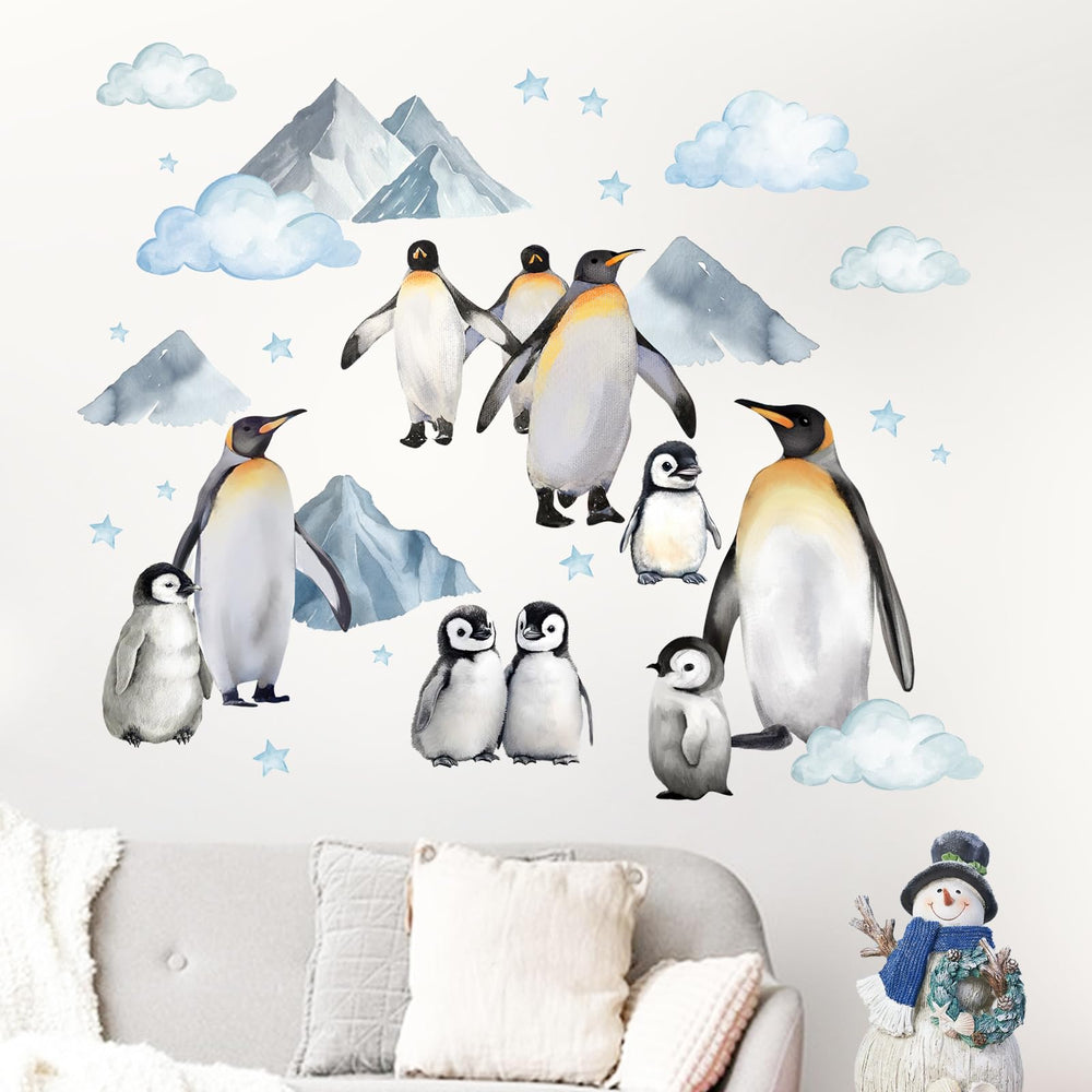 Mfault Winter Penguin decals for bedroom or nursery add color and warmth to spaces