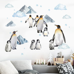 Mfault Winter Penguin decals for snowflake decor spark festive holiday atmosphere