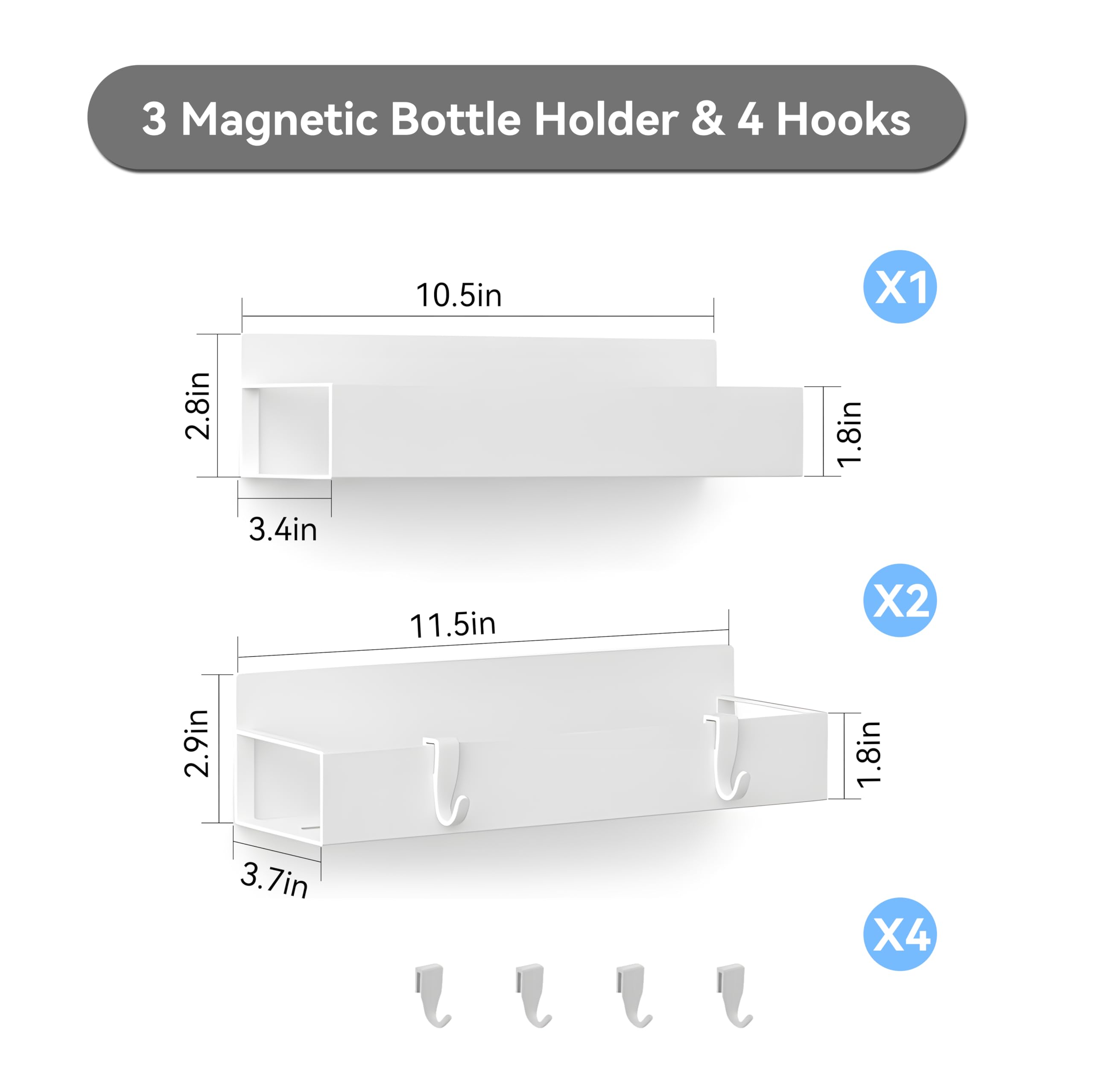 MGY 3Pack fits washer storage for laundry supplies without drilling.