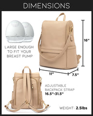 MIA + SOPHIA beige bag side view showing accessible pockets for quick essentials