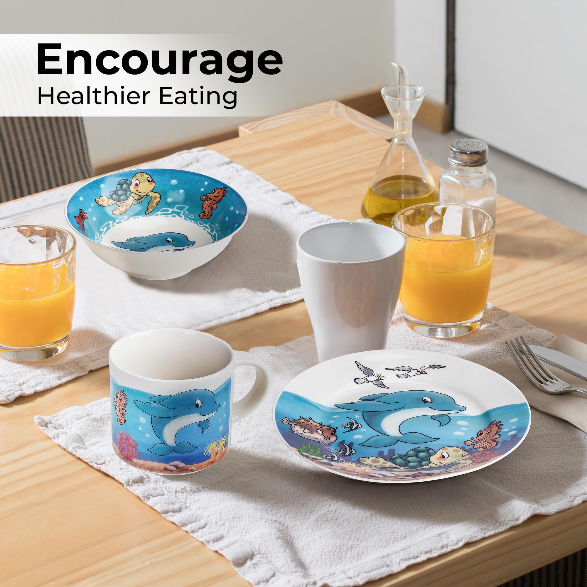 MIAMIO Ocean illustrated dish set showcases playful artwork for kids