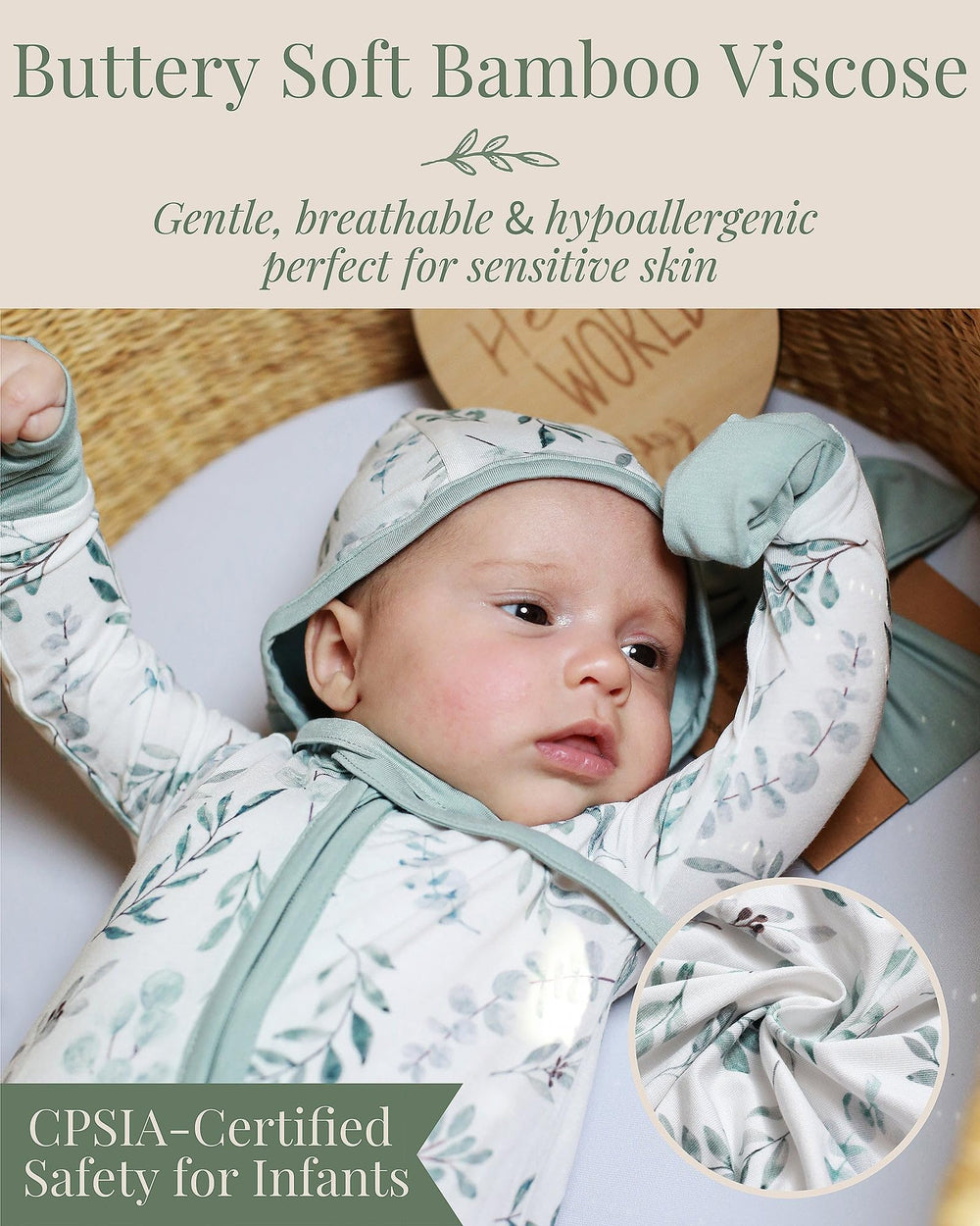 Miaoberry cloud-soft bamboo viscose keeps baby comfortable year-round
