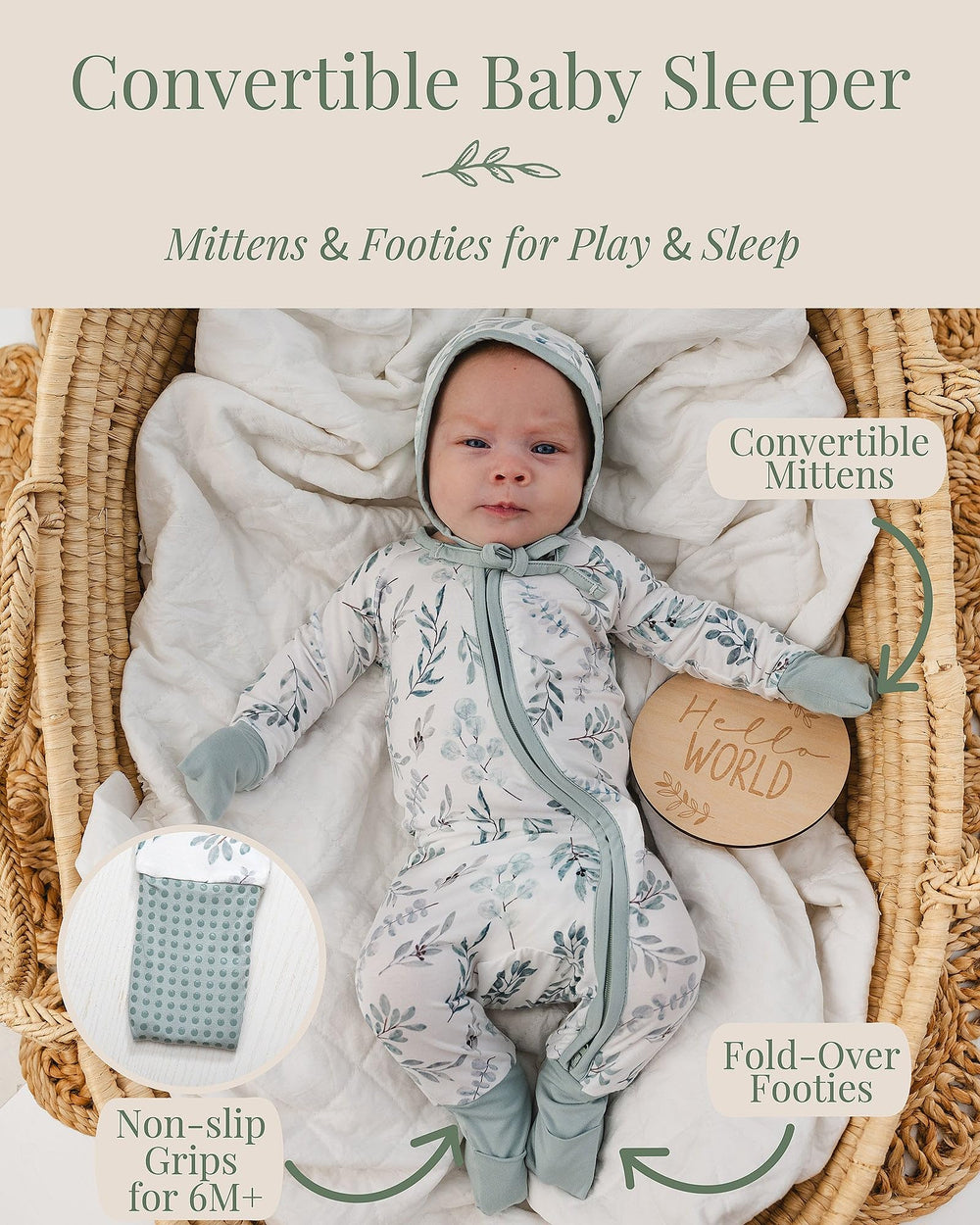 Miaoberry fold-over mittens keep tiny hands warm safely