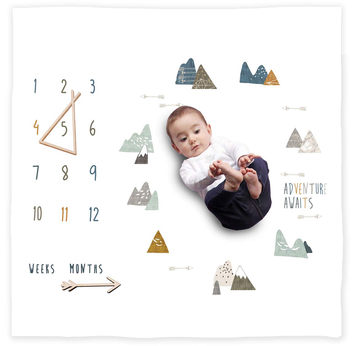 Miaoberry milestone blanket with Hello World sign for newborn photography sessions