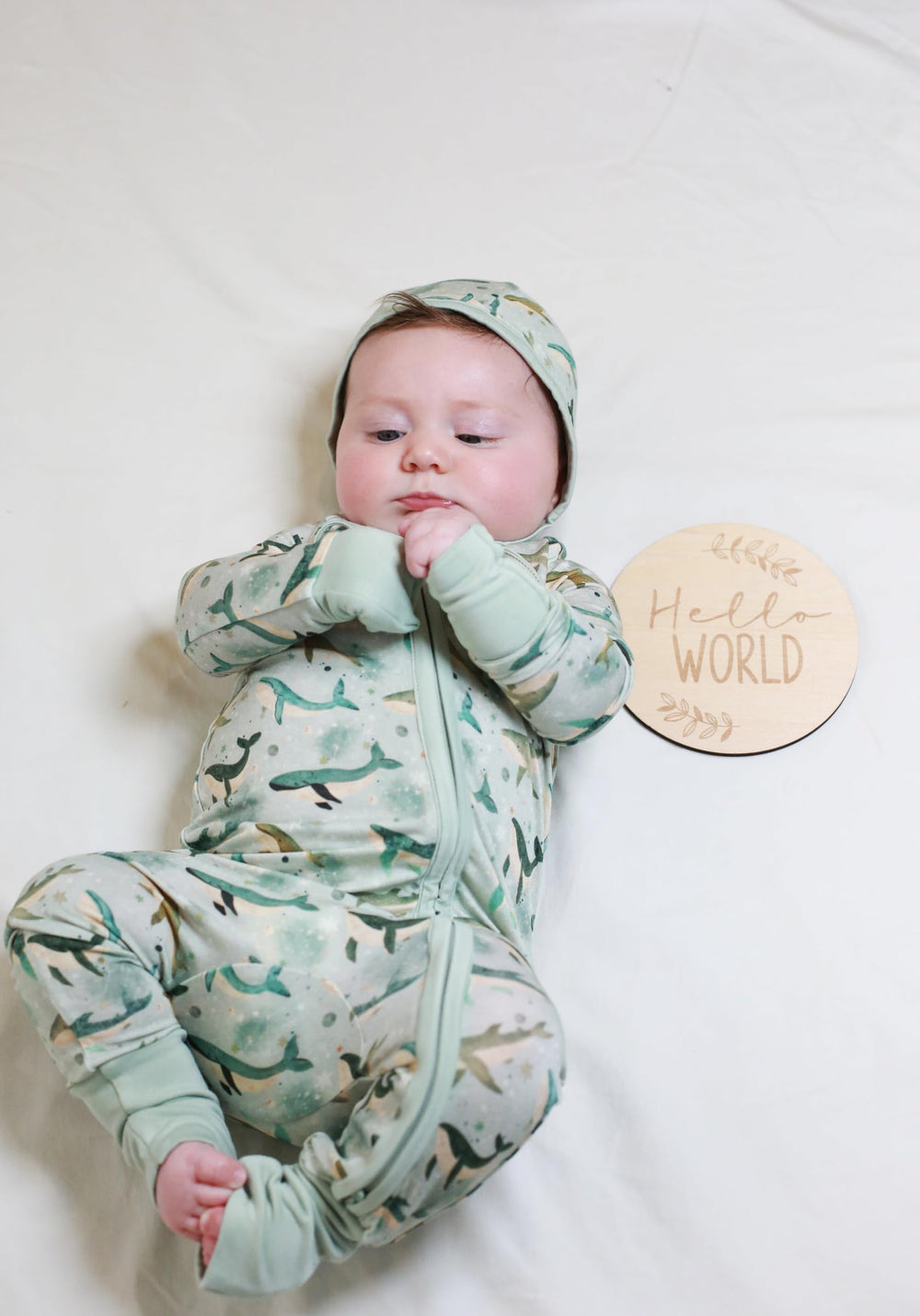Miaoberry sleeper convertible foot cuffs adapt as baby grows and sits up.