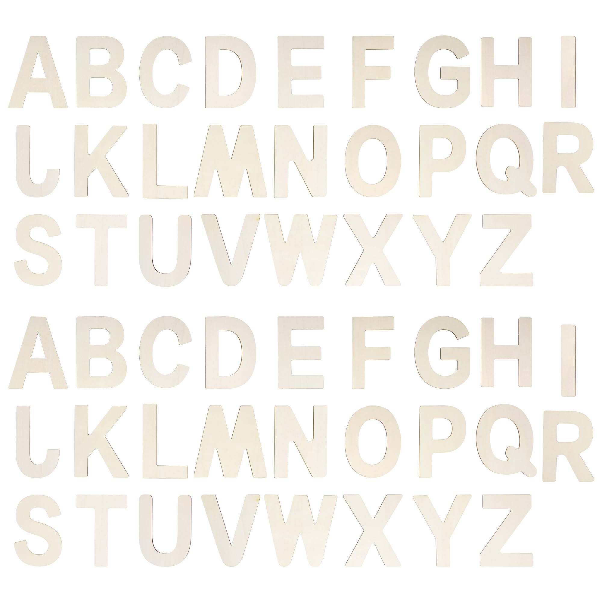 Miayon 52-pieces wooden alphabet letters package for versatile DIY crafts.