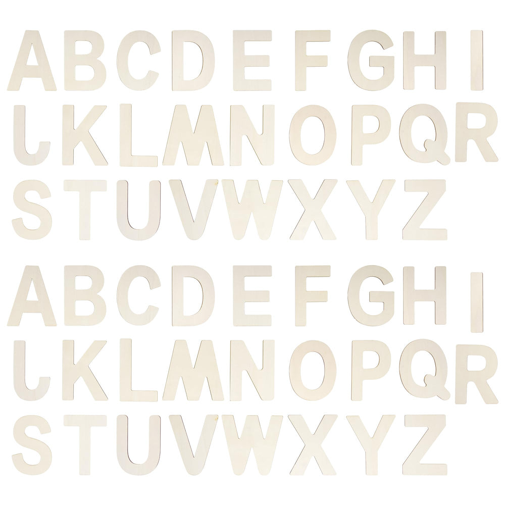 Miayon 52-pieces wooden alphabet letters package for versatile DIY crafts.