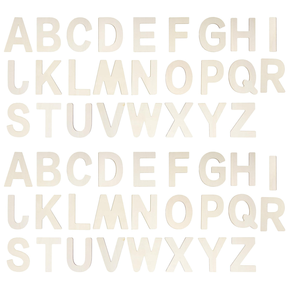 Miayon 52-pieces wooden alphabet letters package for versatile DIY crafts.