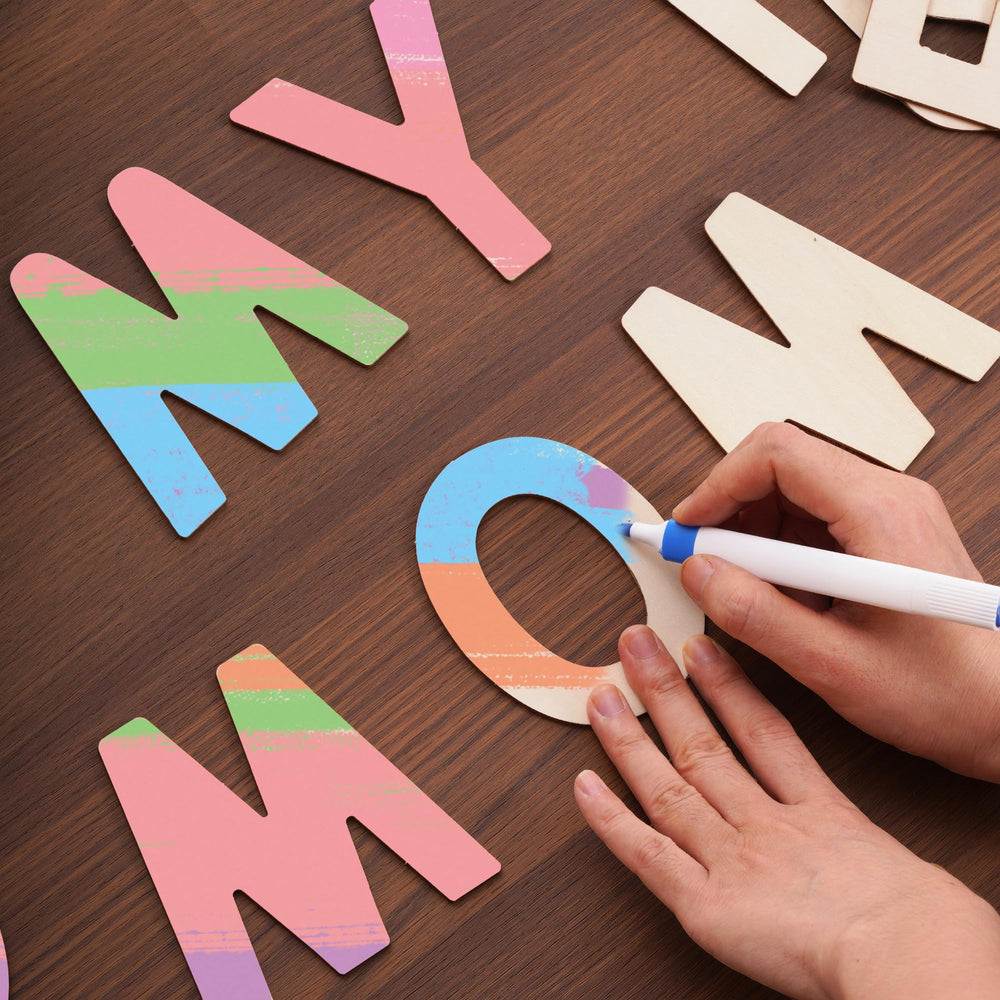 Miayon wooden letters 4-inch diameter for bold wall signage.