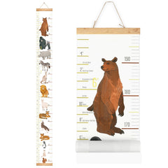 MIBOTE baby growth chart canvas with animal design, perfect for nursery decor and milestone tracking.