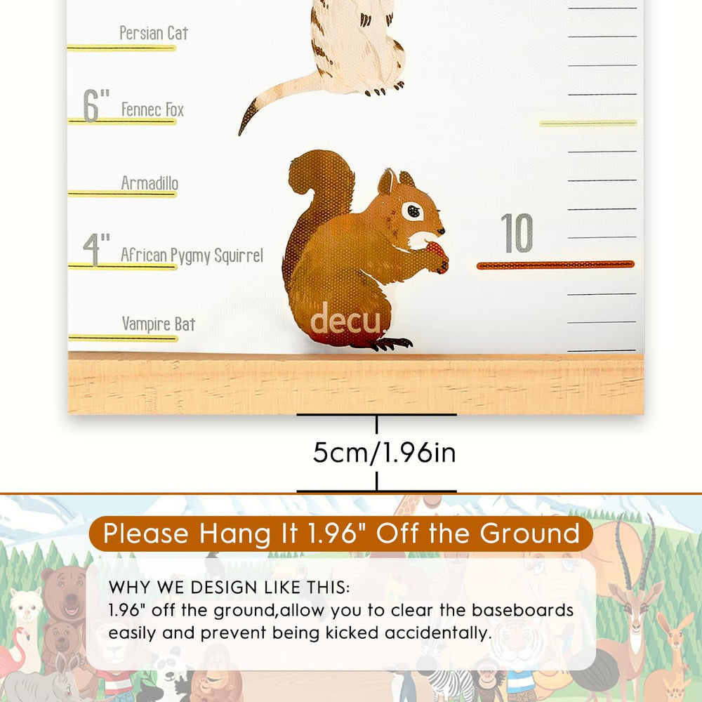 MIBOTE removable height chart in kid's room resists spills for everyday use.