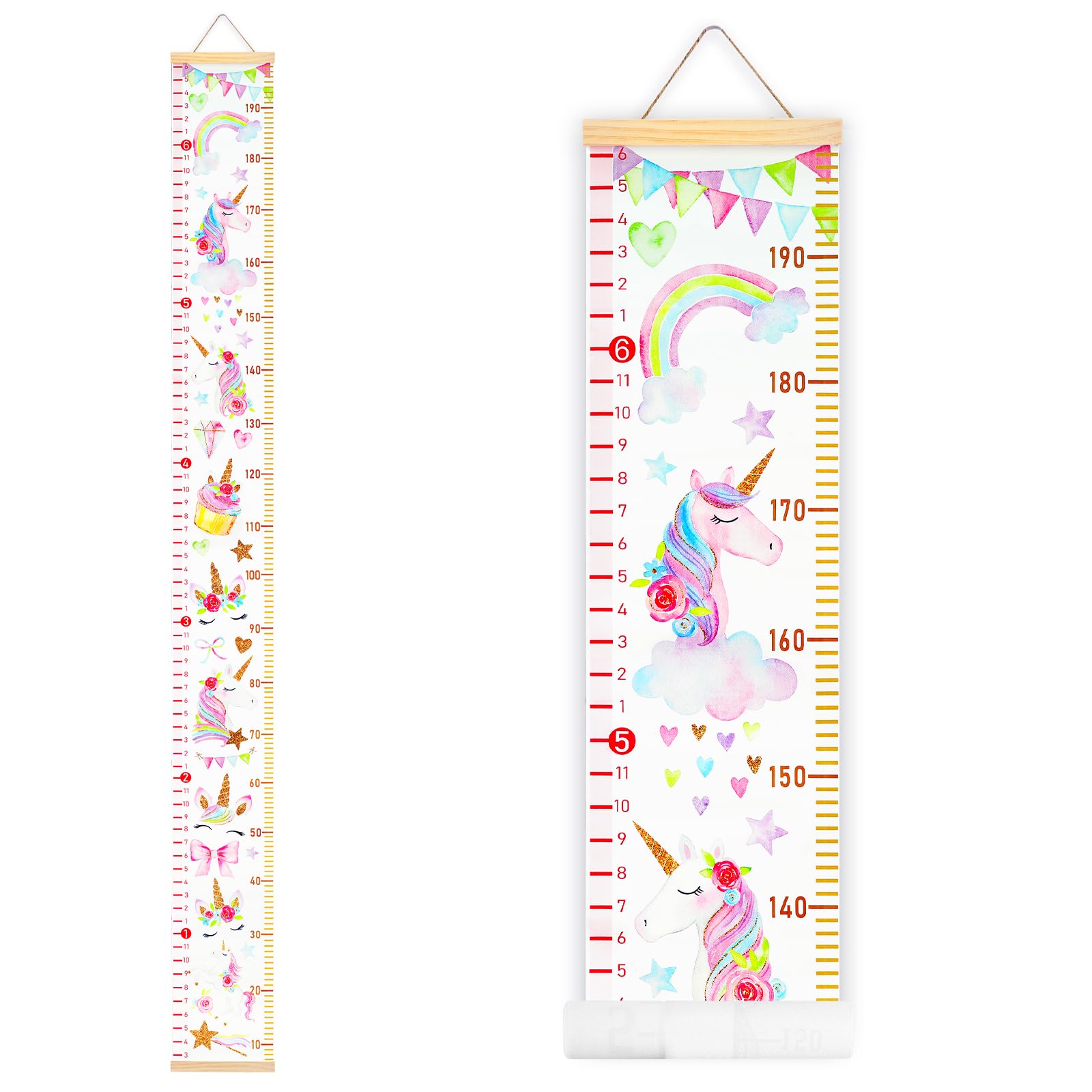 MIBOTE unicorn height chart canvas adds playful wall decor while tracking growth over time.