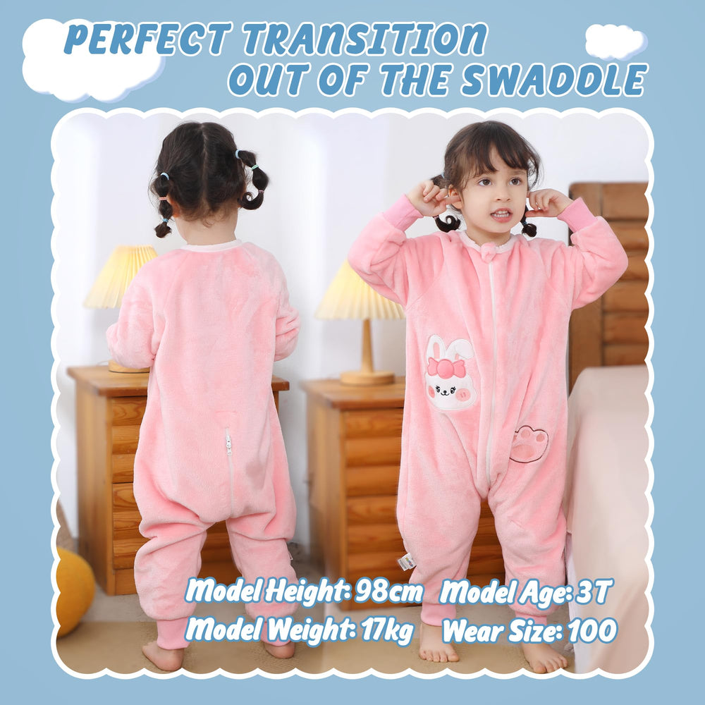 MICHLEY baby sleeping bag sack in use supports safe sleep with leg mobility.