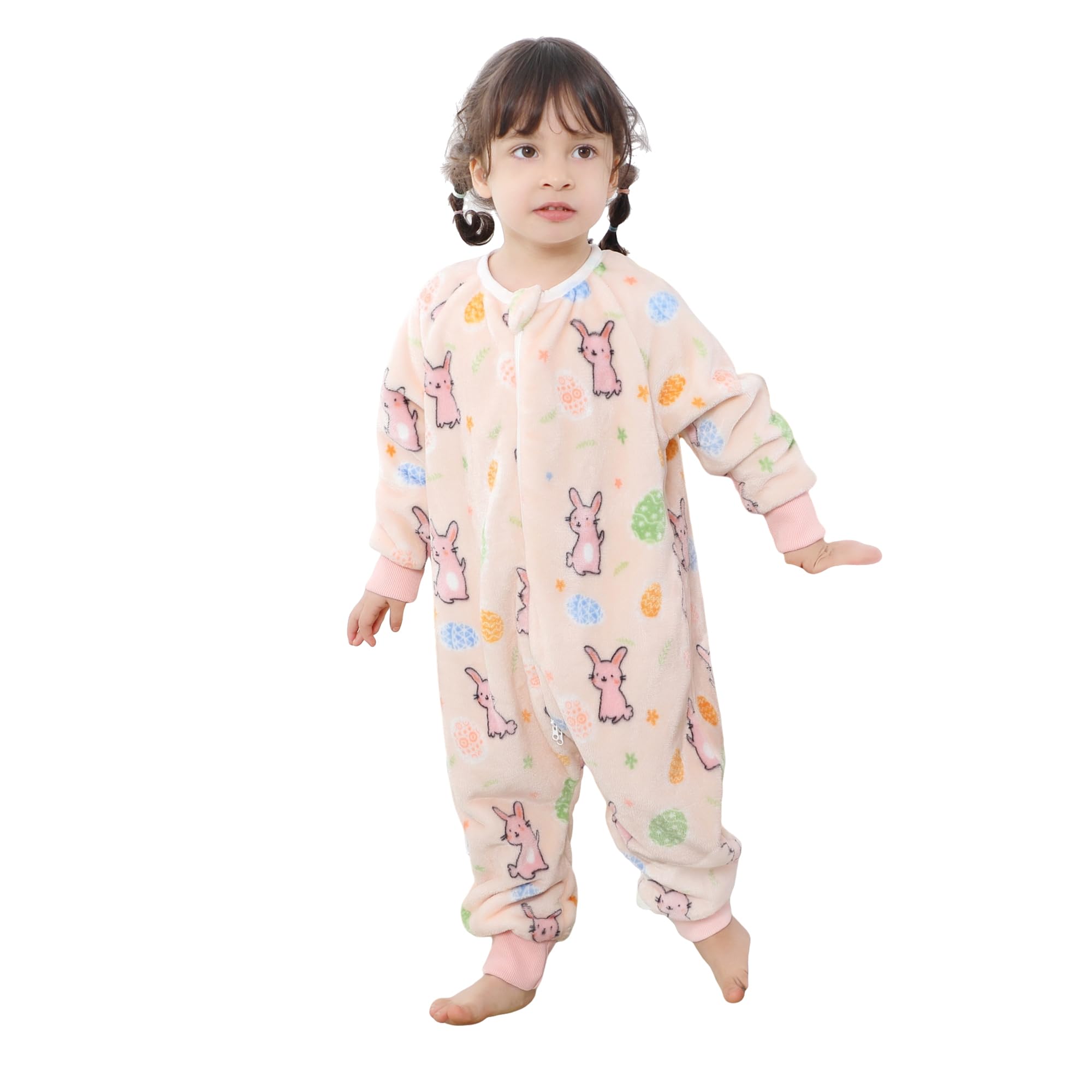 MICHLEY baby sleeping bag sack with legs worn by toddler for cozy sleep and movement.