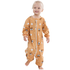 MICHLEY baby sleeping sack Brown Bear closeup fabric shows breathable cotton