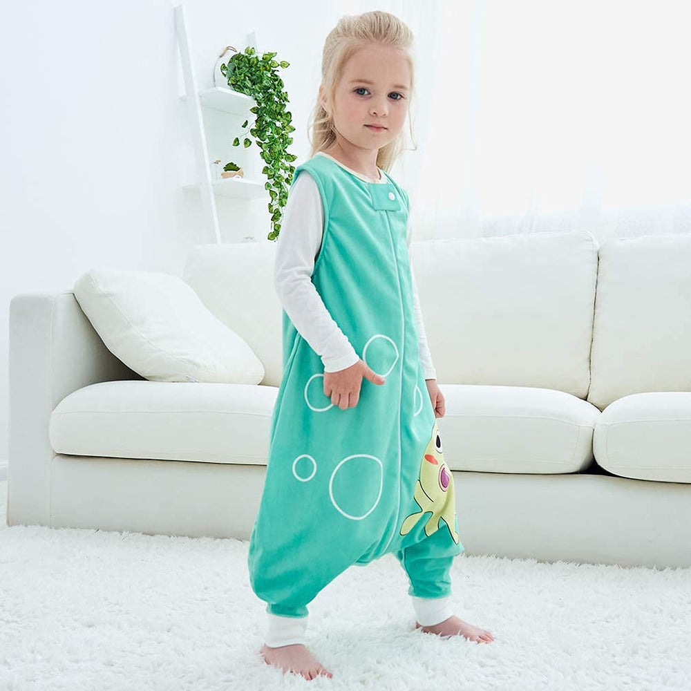 MICHLEY baby wearing sleeping bag during walks for cozy coverage.